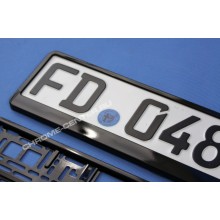 Рамка номерного знака черная глянец 