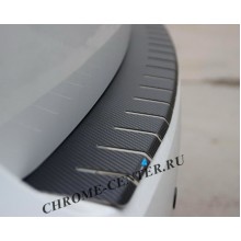 Накладка на задний бампер (carbon) VW Sharan (2010-)