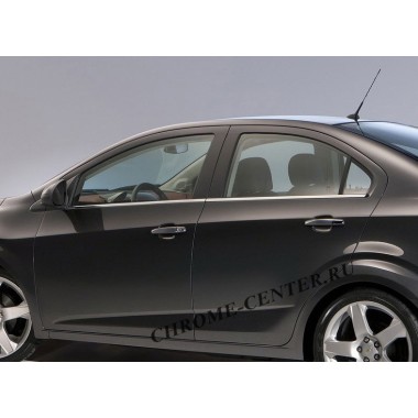 Наружняя окантовка стекол (нерж.сталь) Chevrolet Aveo Sedan (2012-) бренд – Omtec (Omsaline) главное фото