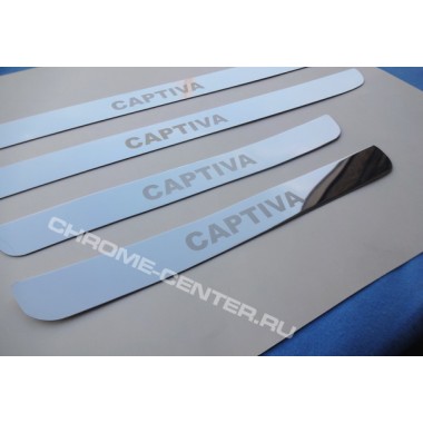 Накладки на пороги Chevrolet Captiva (2006-) бренд – Croni главное фото