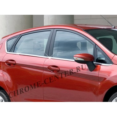 Наружняя окантовка стекол (нерж.сталь) Ford Fiesta MK7 (2009-) бренд – Omtec (Omsaline) главное фото