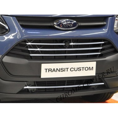 Накладки на решетку радиатора (нерж.сталь) Ford Transit Custom (2013-) бренд – Omtec (Omsaline) главное фото