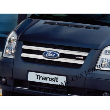 Накладки на решетку радиатора (нерж.сталь) Ford Transit (2007-) бренд – Omtec (Omsaline) главное фото