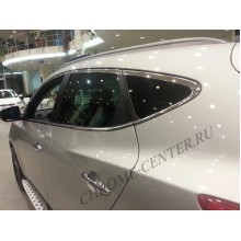 Молдинги на стекла дверей (нерж.сталь) Hyundai ix35 2010-
