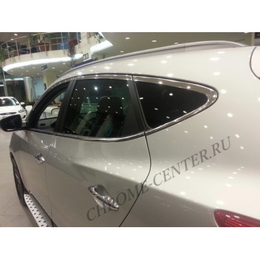 Молдинги на стекла дверей (нерж.сталь) Hyundai ix35 2010- бренд – Omtec (Omsaline) главное фото