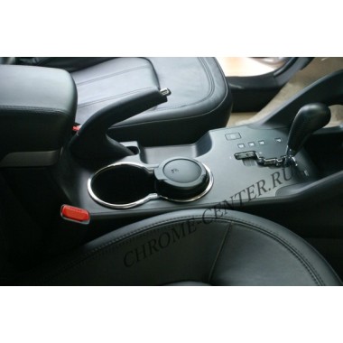 Накладка на подстаканник (нерж.сталь) Hyundai ix35 2010- бренд – Omtec (Omsaline) главное фото