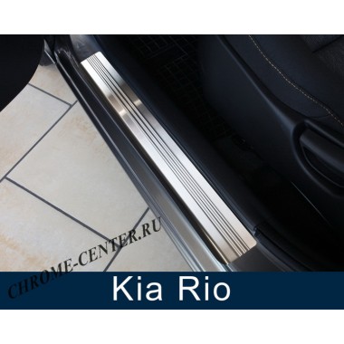 Накладки на пороги (перед) Kia Rio (2011-) бренд – Avisa главное фото