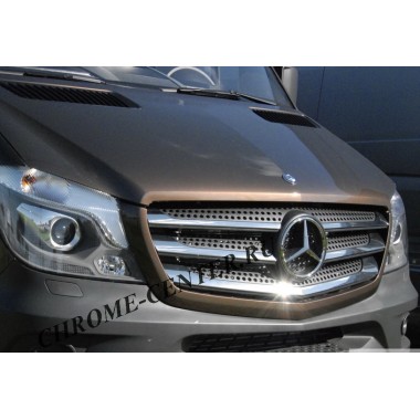 Накладки на решетку радиатора(нерж.сталь) Mercedes Sprinter W906 FL (2013-) бренд – Omtec (Omsaline) главное фото