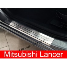 Накладки на пороги "Exclusive" Mitsubishi Lancer X (2007-)