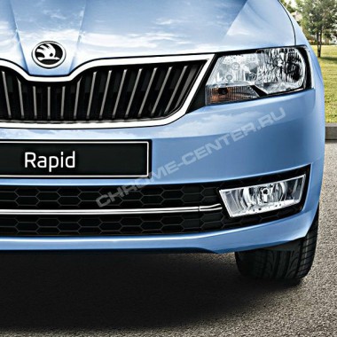 Накладка на решетку переднего бампера (оригинал) Skoda Rapid (2012-) бренд –  главное фото