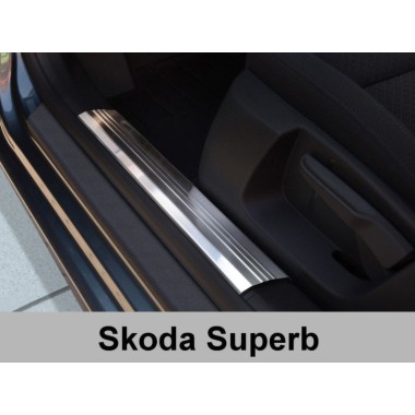 Накладки на внутренние пороги Skoda Superb (2009-) бренд – Avisa главное фото
