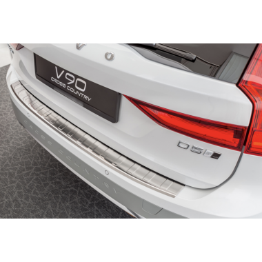 Накладка на задний бампер (серебристая матовая) Volvo V90 (2016-) бренд – Avisa главное фото