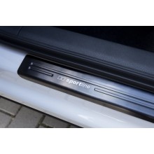 Накладки на пороги (Sport line, черные) Volkswagen Passat B6 (2005-2010)